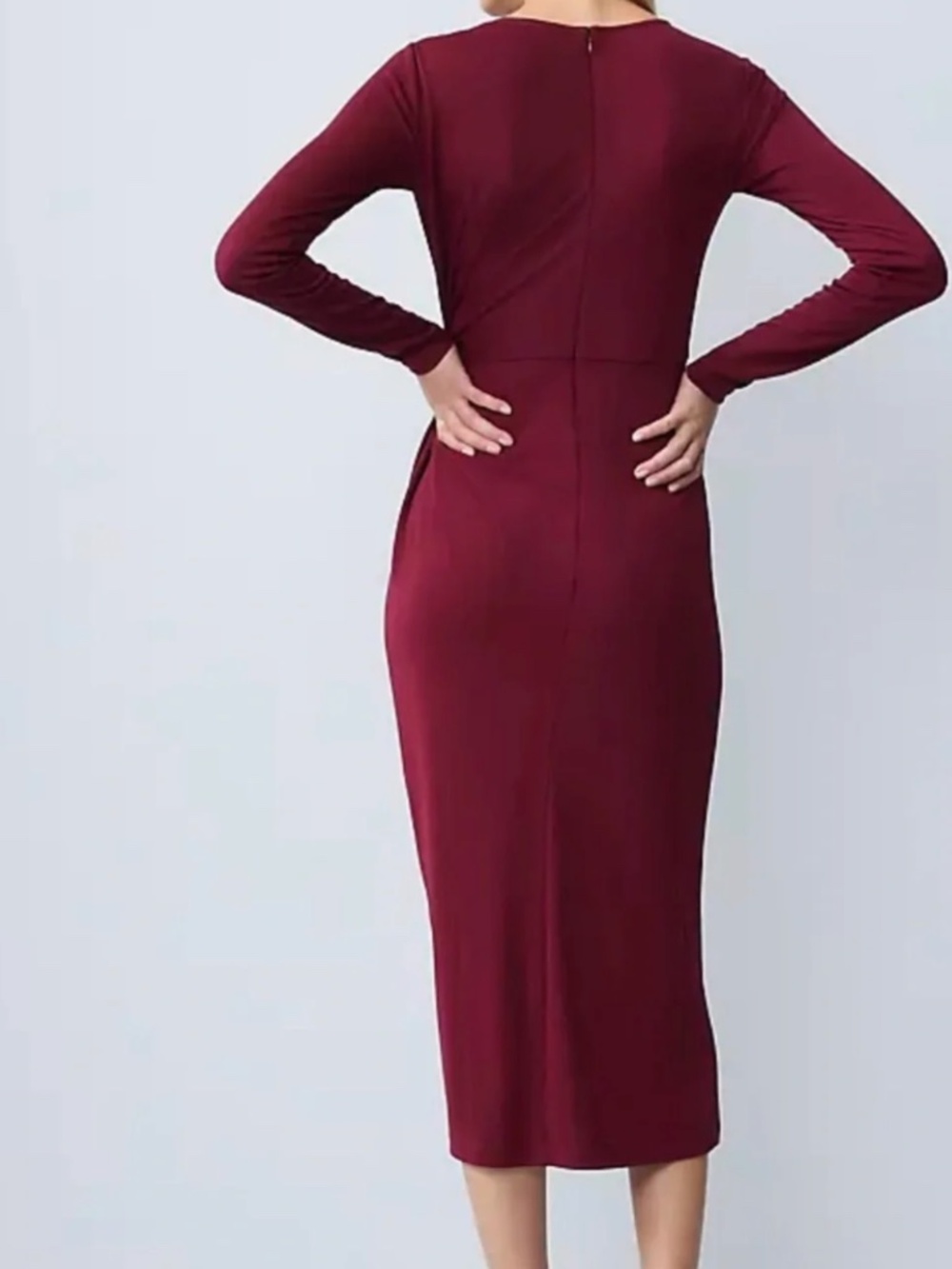 Ann TaylorCrew Neck Twist Front Sheath Dress Size 6 - Picture 2 of 12